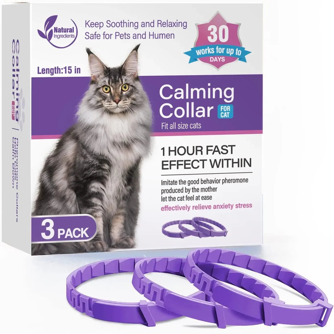Collar Antipulgas y Garrapatas Calmante para Perros y Gatos