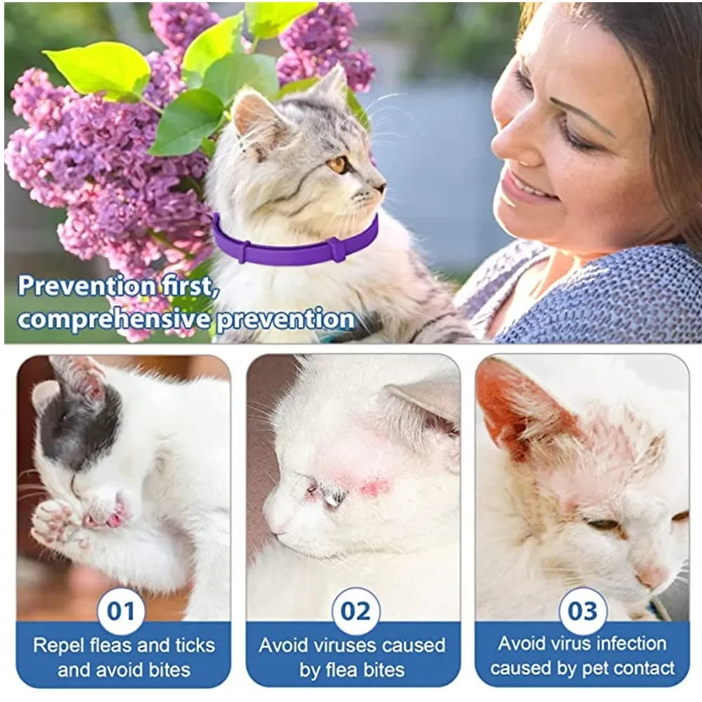Collar Antipulgas y Garrapatas Calmante para Perros y Gatos