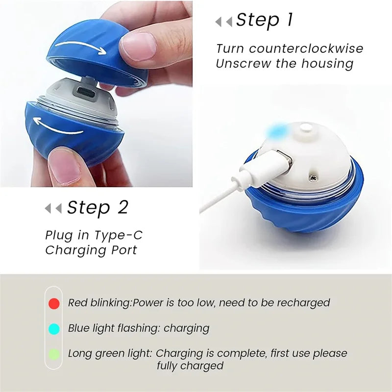Juguete Interactivo para Mascotas – Pelota Inteligente con Movimiento Automático